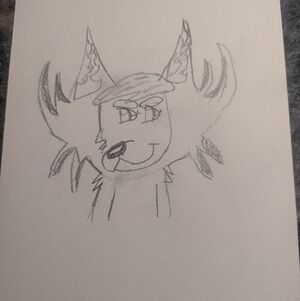 Whimsical Wolf Sketch Art Print